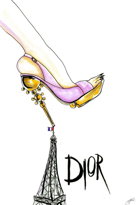 art shoe illustration dior|Dior silhouette.